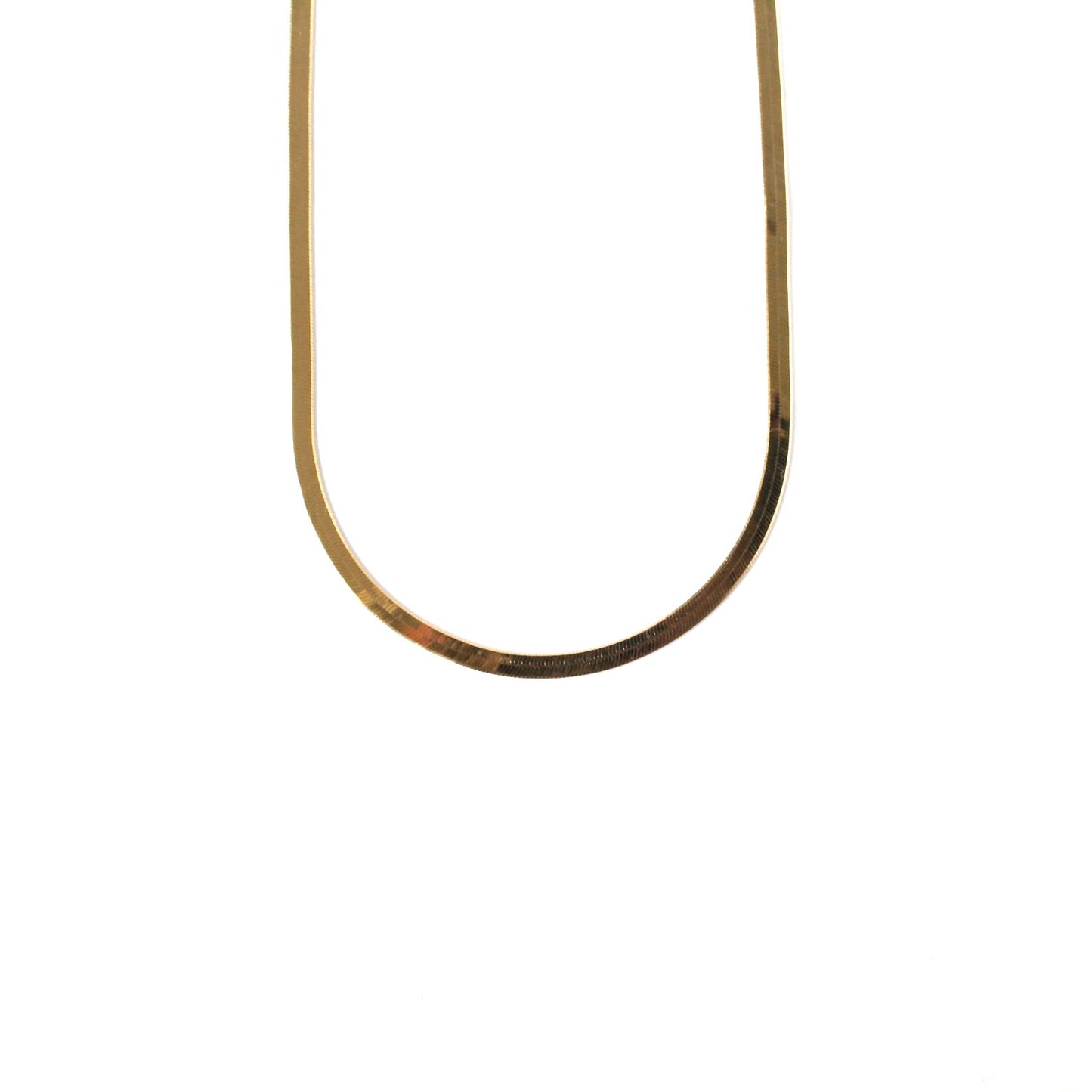 The Fortitude Herringbone Necklace - Gold - 16"