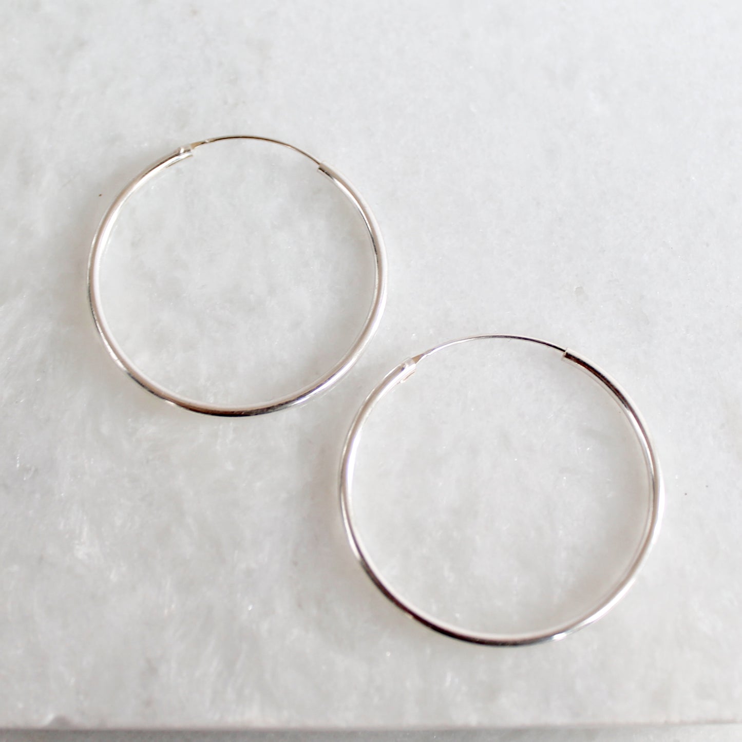 Sleek Hoops (Large) - Sterling Silver