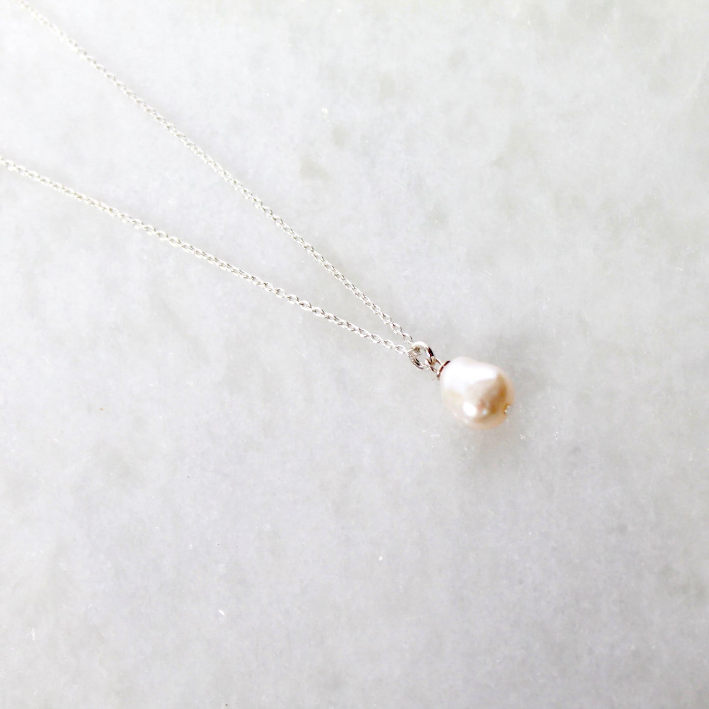 Maya Pearl Necklace- Sterling Silver