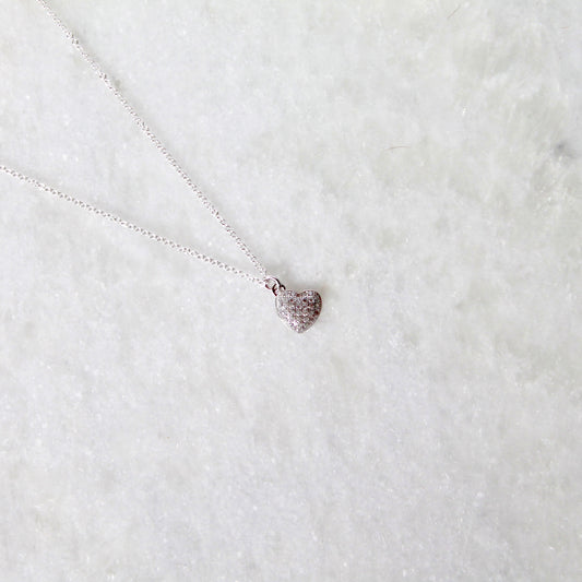 Spark Heart Necklace Sterling Silver