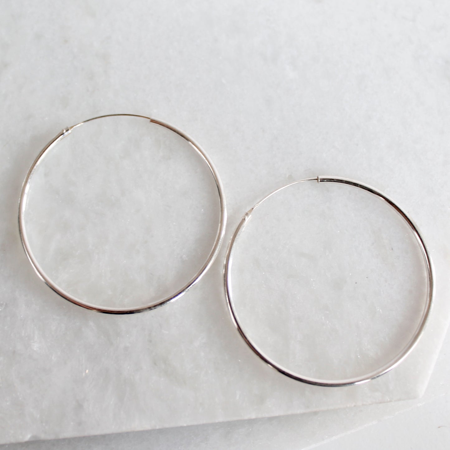 Sleek Hoops (Larger) - Sterling Silver