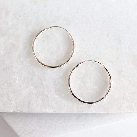 Sleek Hoops (Smaller) - Sterling Silver