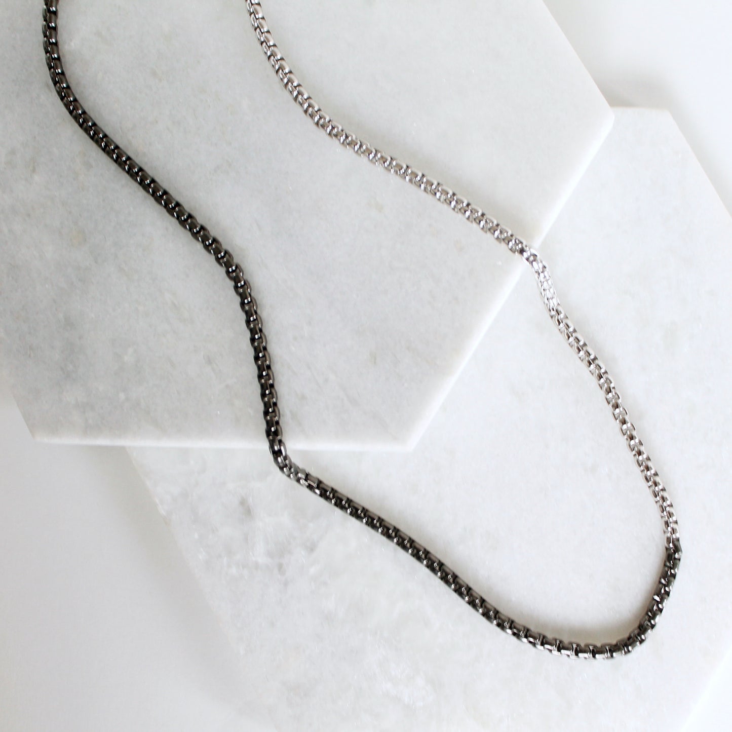 Seville Ombre Rhodium X Gun Metal Snake Necklace