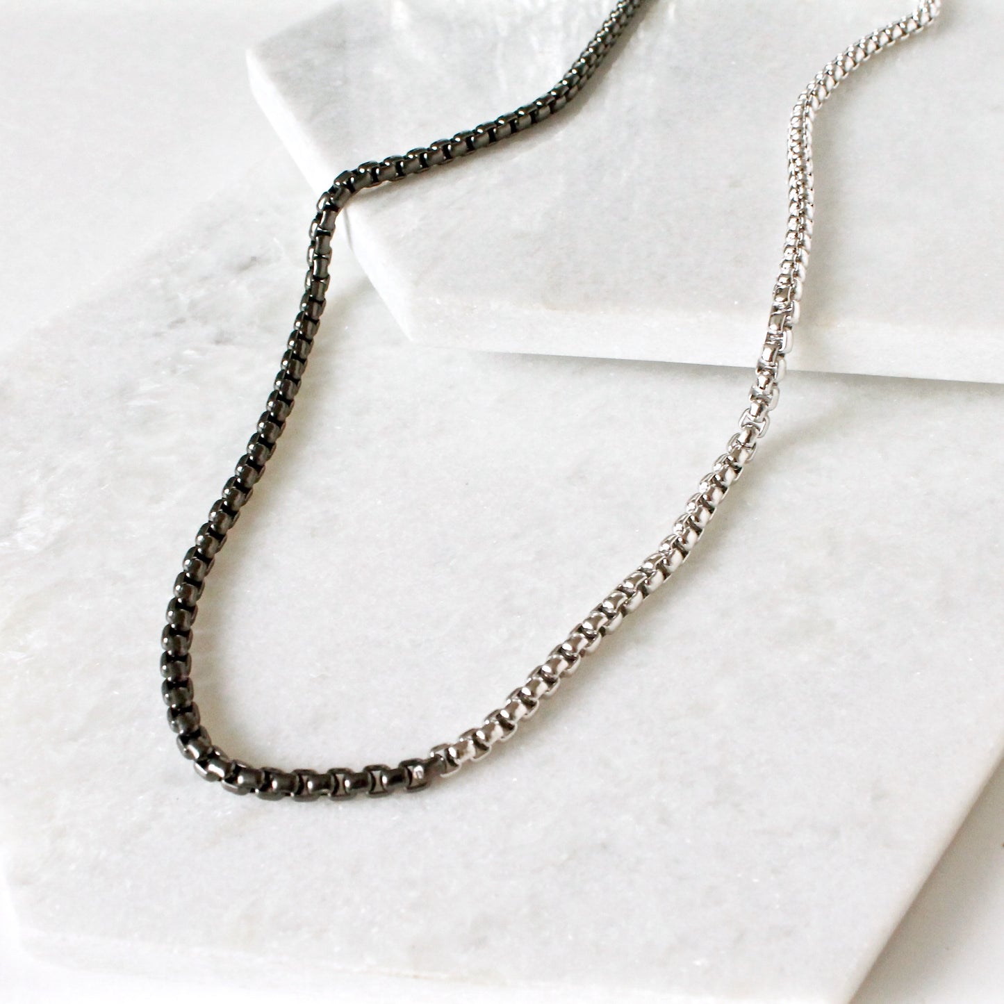 Seville Ombre Rhodium X Gun Metal Snake Necklace