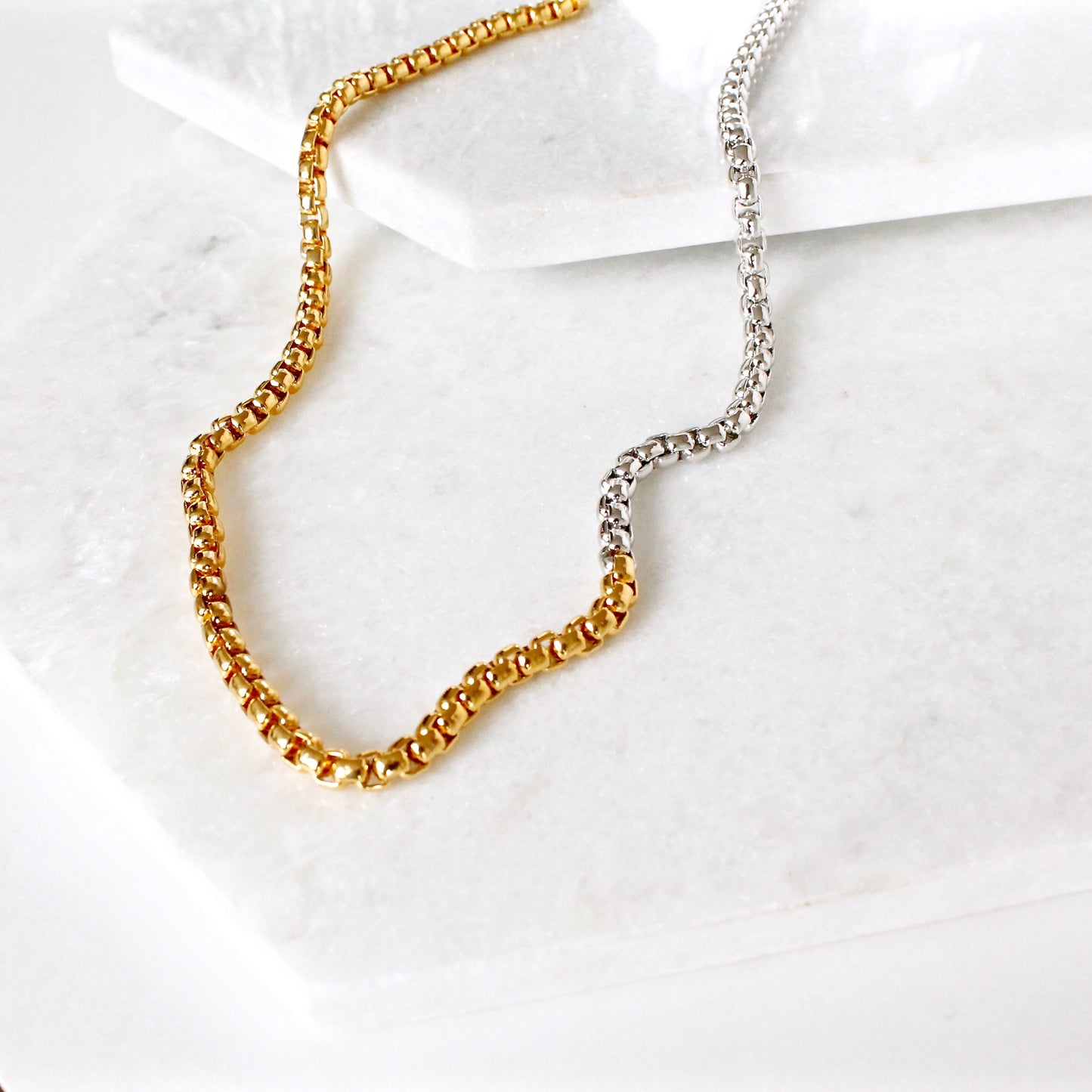 Seville Ombre 18k Gold X Rhodium Snake Necklace