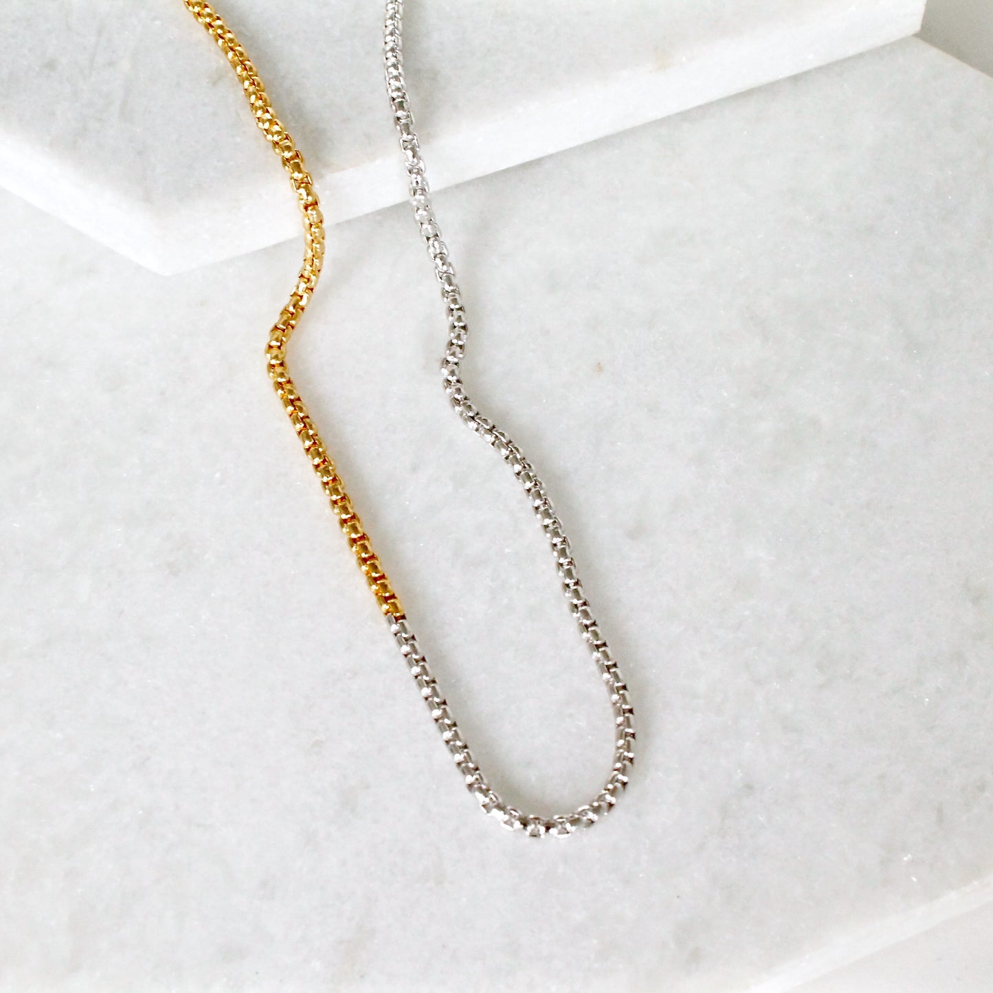 Seville Thin Ombre 18k Gold X Rhodium Snake Necklace