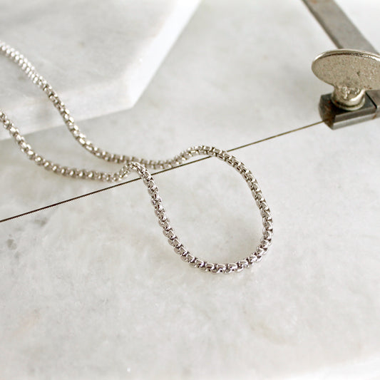 Seville Thin Rhodium Snake Necklace