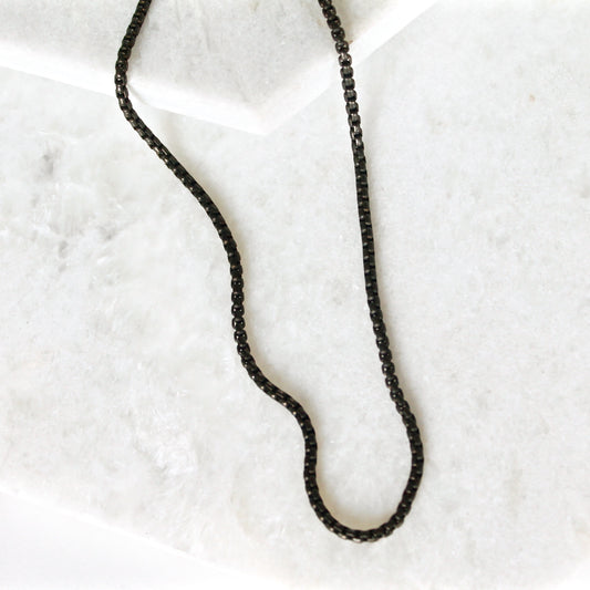 Seville Thin Black Rhodium Snake Necklace