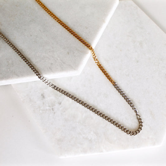 Ombre Cuban Link Chain Necklace - Thin