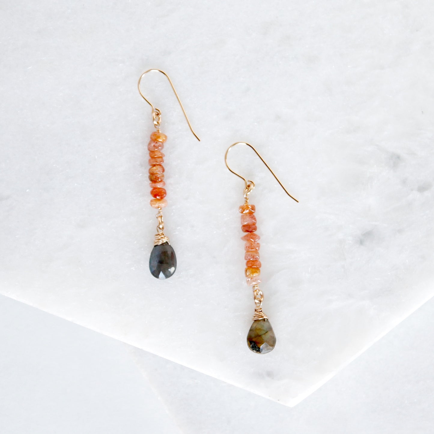 Gemstone Bar & Drop Earrings