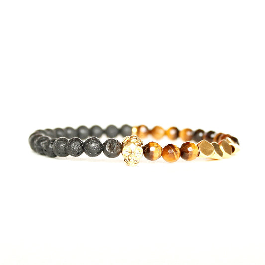 Oaxaca Skull Gold Bracelet