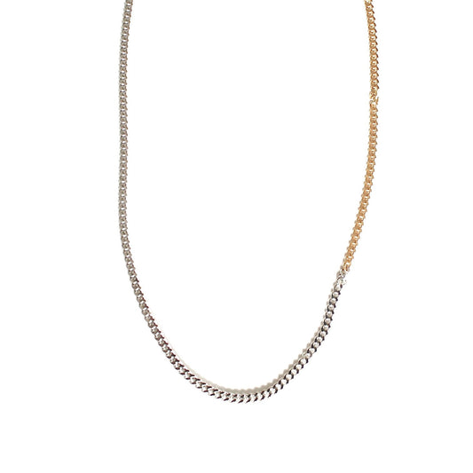 Ombre Cuban Two Tone Link Necklace