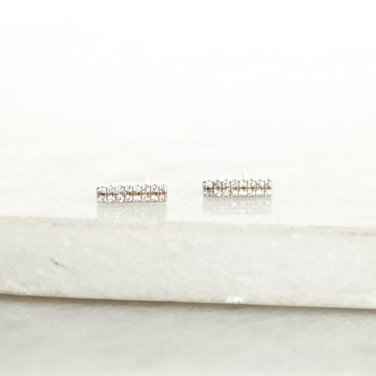 Bar Studs (Cubic Zirconia) Vermeil