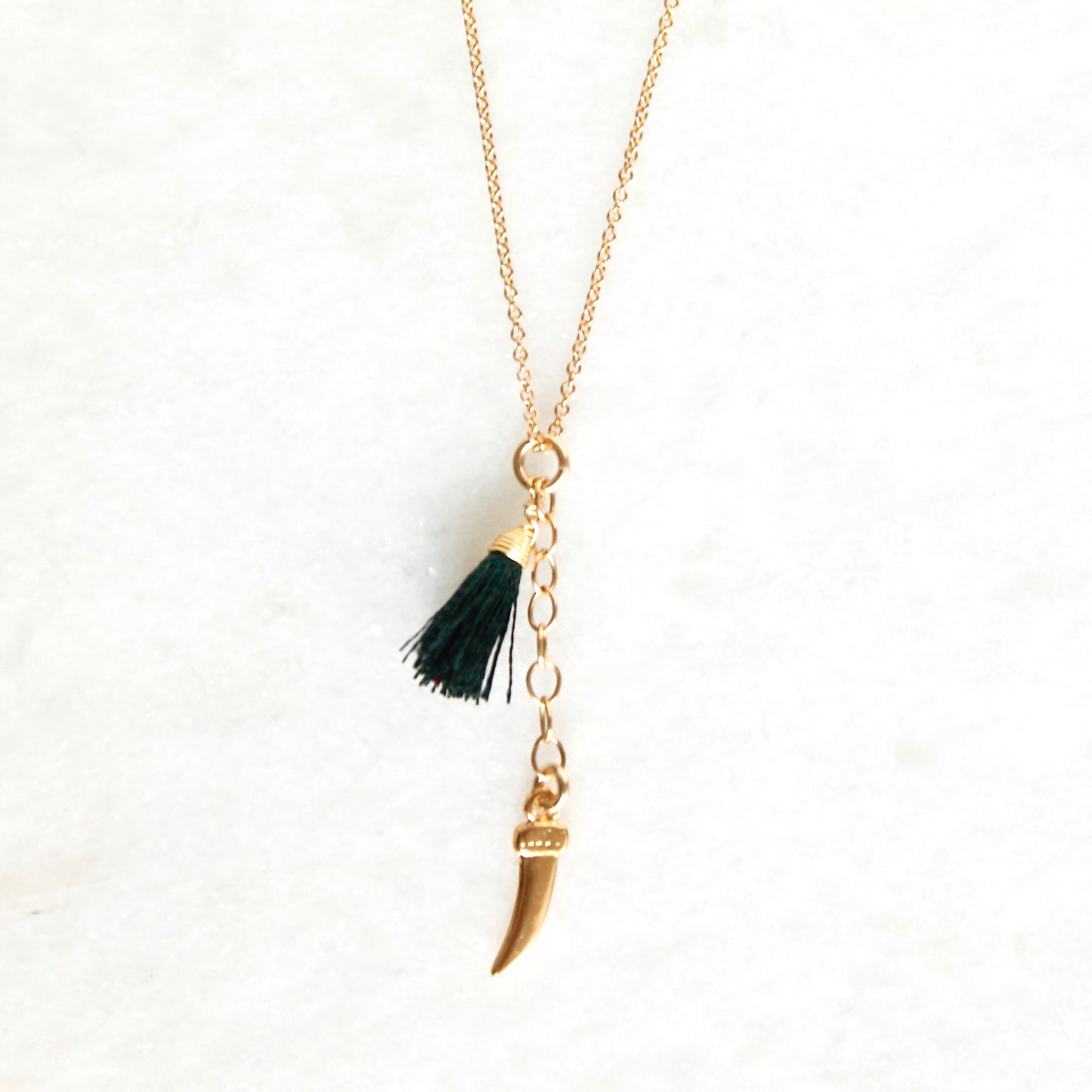 Safari Saber Tooth & Tassel Necklace