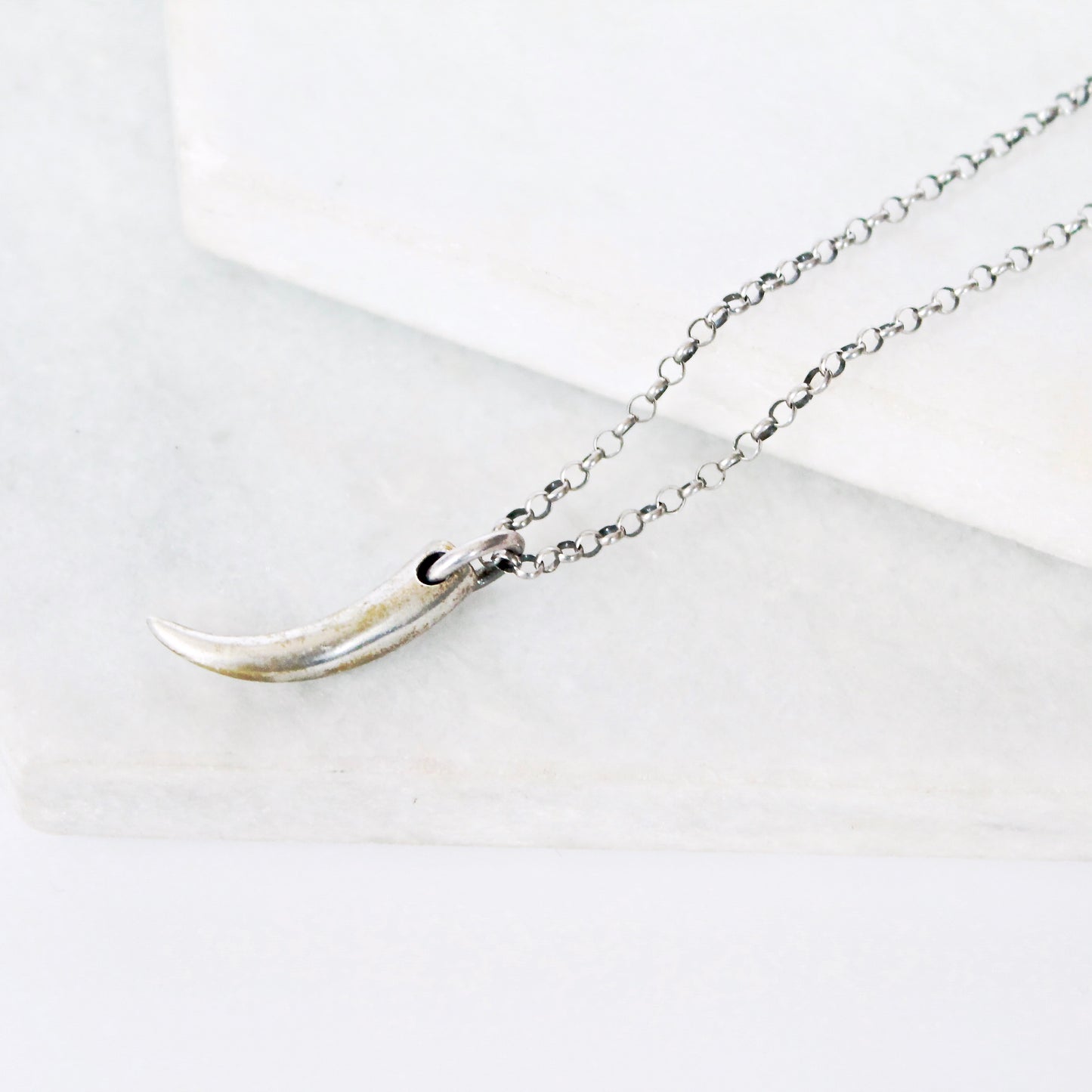 By the Horn Sterling Silver Men's Necklace