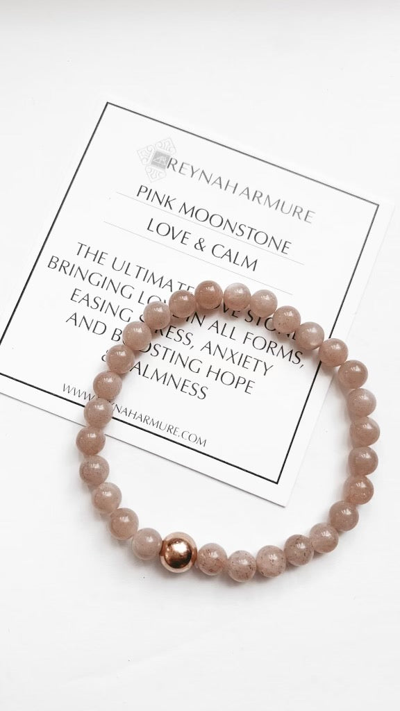 Give Me All The Love  Pink Moonstone Bracelet