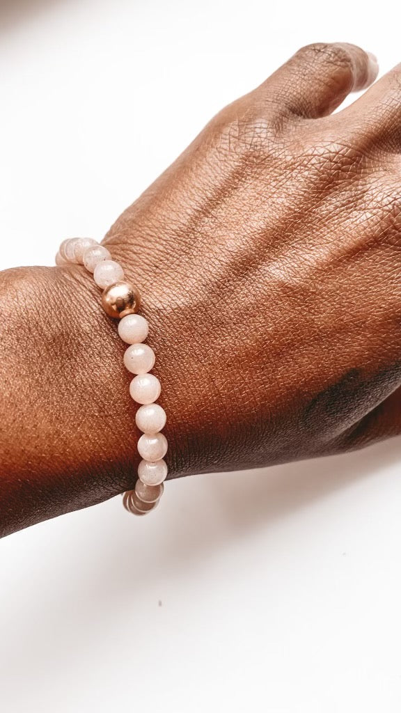 Give Me All The Love  Pink Moonstone Bracelet